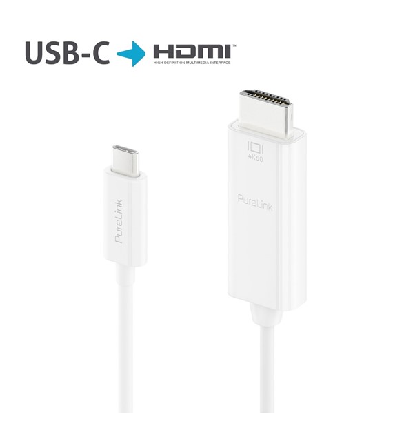 PureLink iSeries IS2200-020 aktywny kabel Premium USB-C/HDMI 4K 18Gbps 2,0m biały