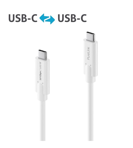 PureLink iSeries IS2510-010 kabel USB-C/USB-C 3.1(Gen 2) 10Gbps 1,0m biały