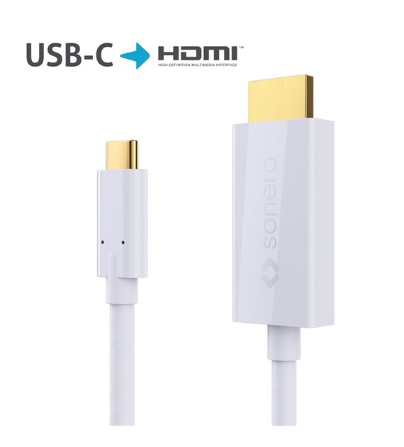 Sonero XUCC011-020 kabel USB-C/HDMI 18Gbps biały 2,0m