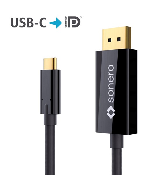 PureLink Sonero XUCC020-015 kabel USB-C/DisplayPort 1.3 4K@60Hz czarny 1,5m