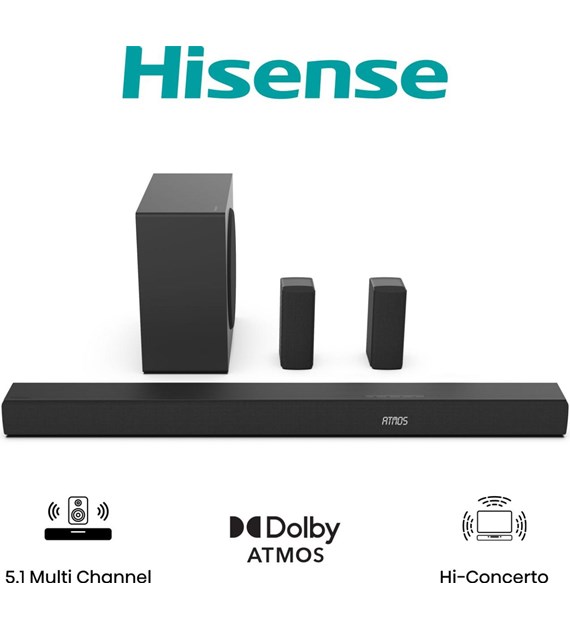 Hisense AX5100Q 540W Dolby Atmos 5.1-kanałowy soundbar system
