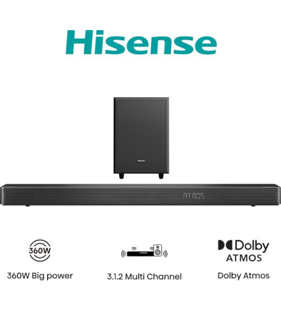 Hisense AX3120G HSN Soundbar 3.1.2 z Dolby Atmos & DTS:X