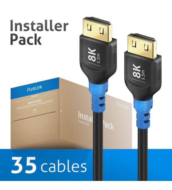 Purelink FlexInstall FIH100-015-PCK elastyczny kabel HDMI 2.1 8K 48Gbps pakiet instalatora 35sztuk