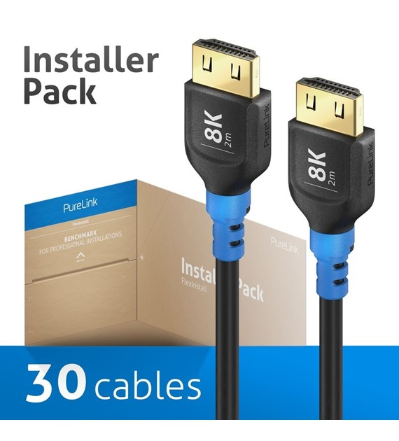 Purelink FlexInstall FIH100-020-PCK elastyczny kabel HDMI 2.1 8K 48Gbps pakiet instalatora 30sztuk
