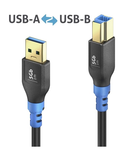 Purelink FlexInstall FIU300-005 elastyczny kabel USB 3.2 (Gen1x1) USB-A/USB-B 2A/5V/10W 5Gbps 0,5m