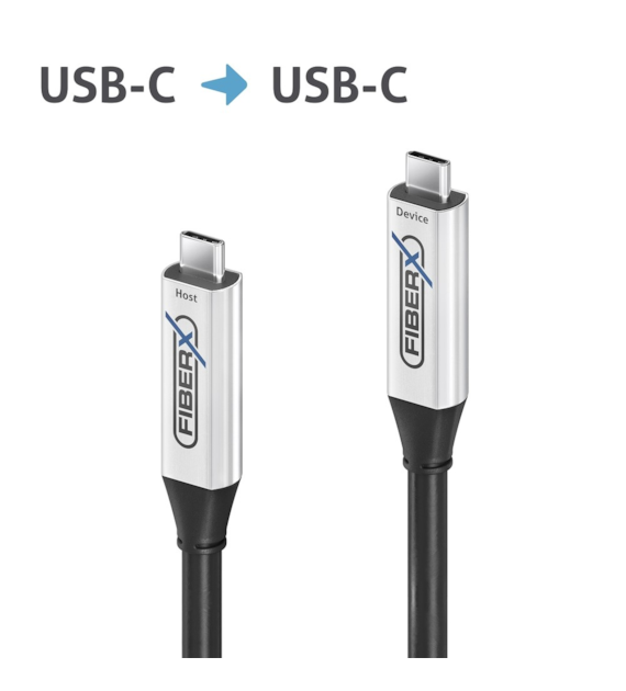 PureLink FiberX FXI600-015 kabel światłowodowy USB 3.2 (Gen1x1) USB-C/USB-C 20V/3A/60W 5Gbps 15,0m