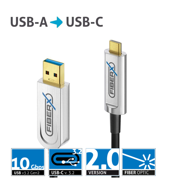 PureLink FiberX FXI630-012 kabel światłowodowy USB 3.2 (Gen 2x1), USB-A USB-C 10Gbps 12,0m