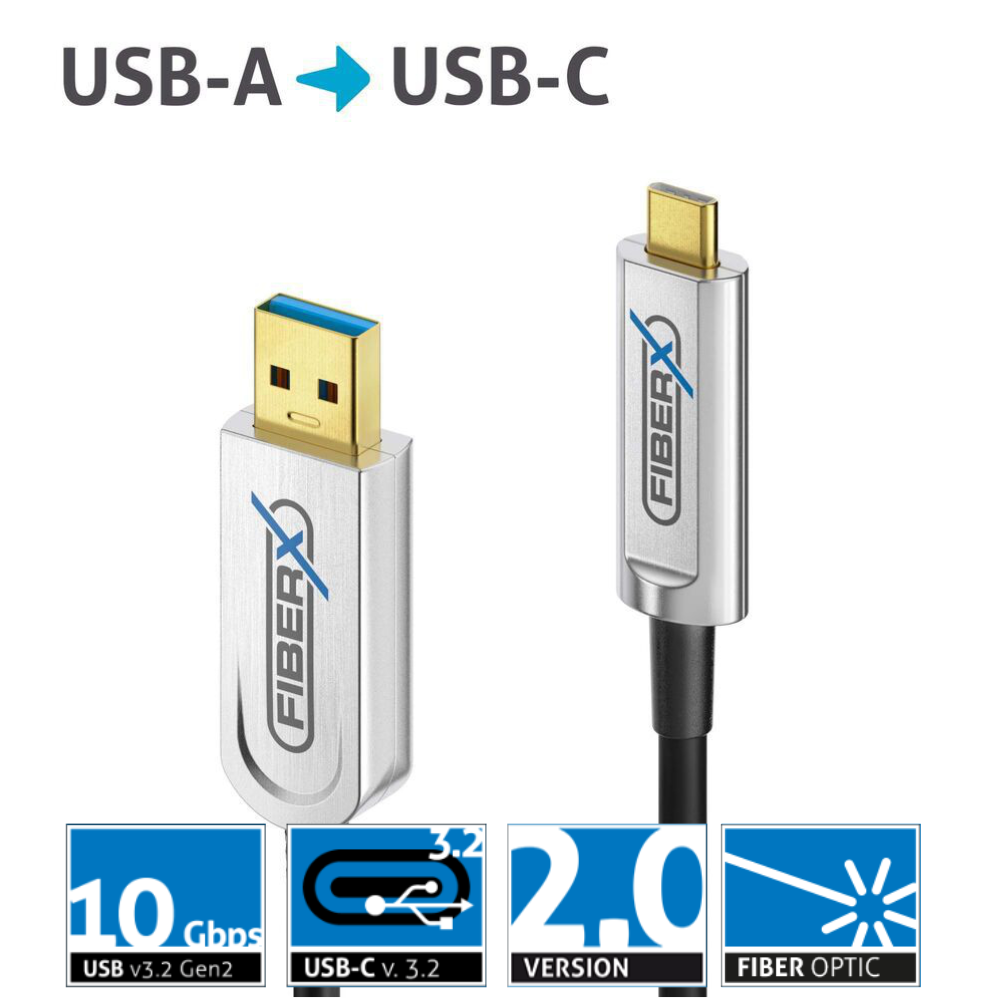 PureLink FiberX FXI630-015 kabel światłowodowy USB 3.2 (Gen 2x1), USB-A USB-C 10Gbps 15,0m