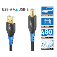 Purelink FlexInstall FIU200-003 elastyczny kabel USB 2.0 USB-A/USB-B 2A/5V/10W 480Mb 0,3m