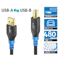 Purelink FlexInstall FIU200-005 elastyczny kabel USB 2.0 USB-A/USB-B 2A/5V/10W 480Mb 0,5m