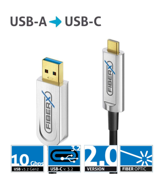 PureLink FiberX FXI630-020 kabel światłowodowy USB 3.2 (Gen 2x1), USB-A USB-C 10Gbps 20,0m