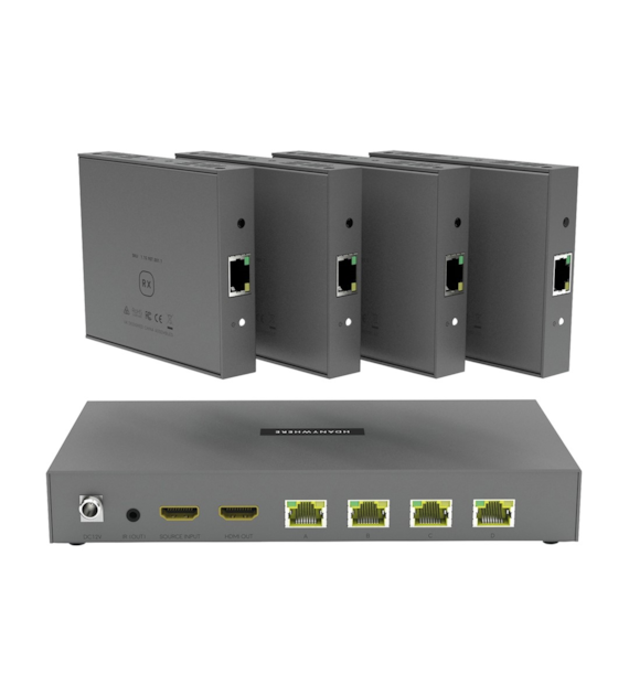 HDAnywhere HDA-250892 XTND 4K 40m TPC HDBaseT 18 Gbps HDR rozdzielacz HDMI po skrętce (1+4+1)