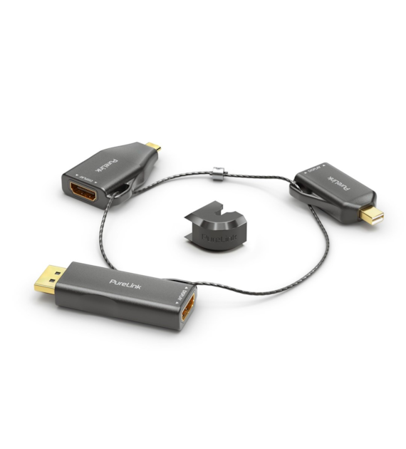 PureLink IQ-AR100 pierścień z adapterami 3 w 1 - HDMI na USB-C (4K30), HDMI na DP/ mini DP (1080p)