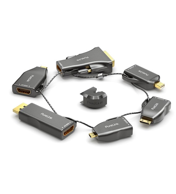 PureLink IQ-AR210 zestaw z adapterami 6 w 1 HDMI/Mini DisplayPort, DisplayPort, USB-C, Mini HDMI, Micro HDMI, DVI 4K60Hz