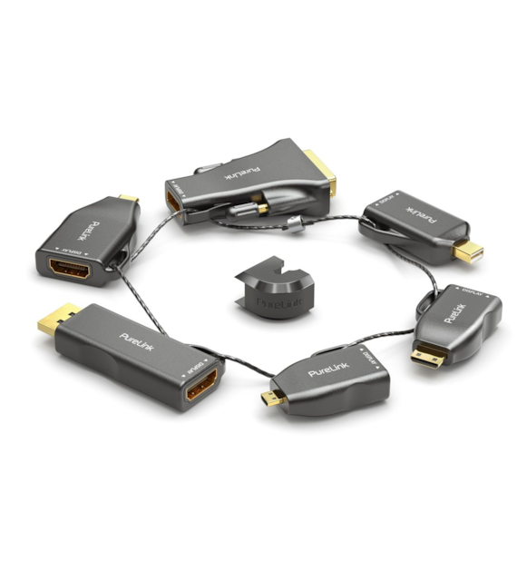 PureLink IQ-AR210 pierścień z adapterami 6 w 1 - HDMI na USB-C v3.2 / mini HDMI / micro HDMI / DP / mini DP (4K@60), HDMI na DVI (WUXGA)