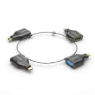 PureLink IQ-AR300 pierścień z adapterami 4 w 1 - DP/mini DP na USB-C (4K60), HDMI na USB-C (4K30), VGA na USB-C (1080p)