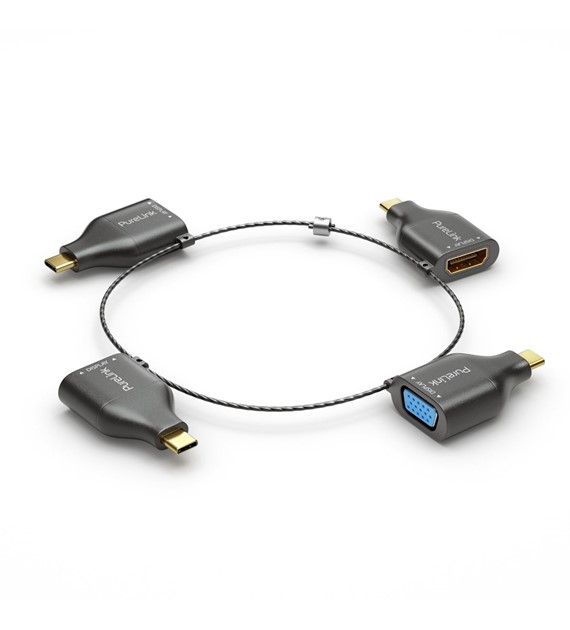 PureLink IQ-AR300 zestaw z adapterami 4 w 1 USB-C/HDMI-A, Mini Display Port, Display Port, VGA 4K60Hz