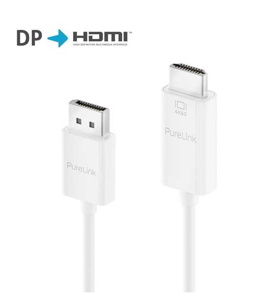 PureLink iSeries IS2000-030 aktywny kabel DisplayPort/HDMI 4K 18Gbps 3,0m biały