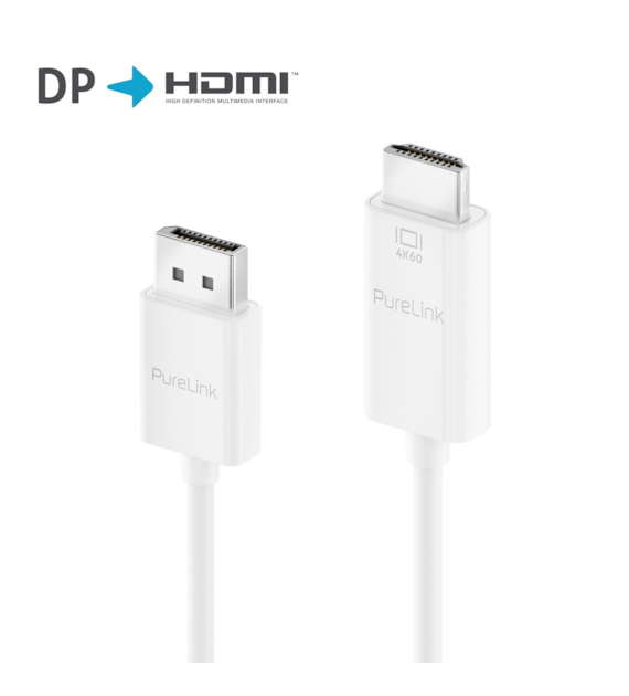 PureLink iSeries IS2000-030 aktywny kabel DisplayPort/HDMI 4K 18Gbps 3,0m biały