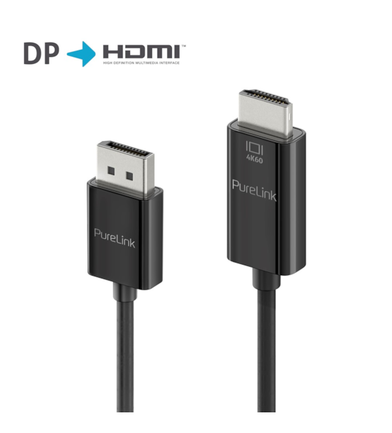PureLink iSeries IS2001-020 aktywny kabel DisplayPort/HDMI 4K 18Gbps 2,0m czarny