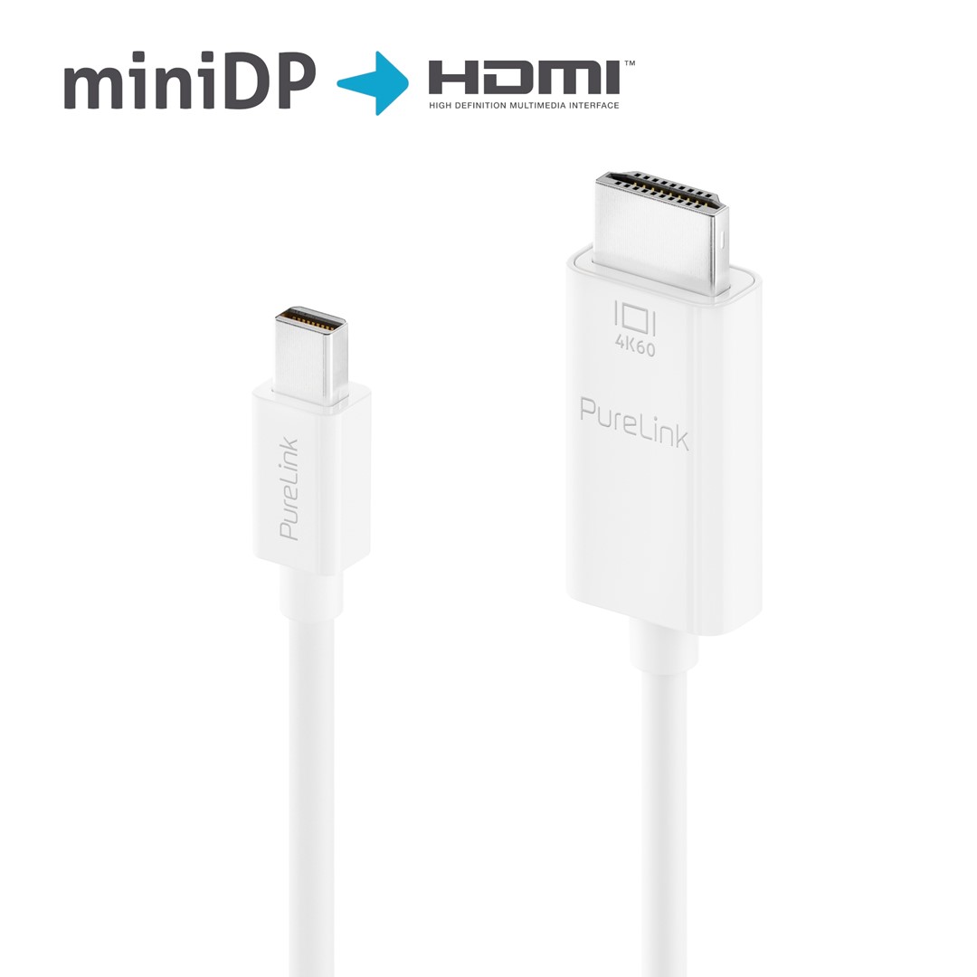 PureLink iSeries IS2100-020 aktywny kabel mini DisplayPort/HDMI 4K 18Gbps 2,0m biały
