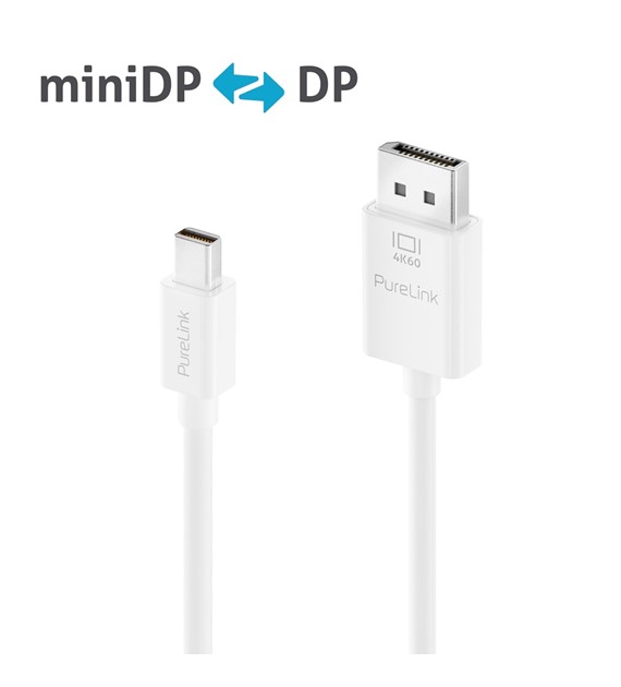 PureLink iSeries IS2120-020 dwukierunkowy kabel mini DisplayPort/DisplayPort 4K@60Hz 2,0m biały
