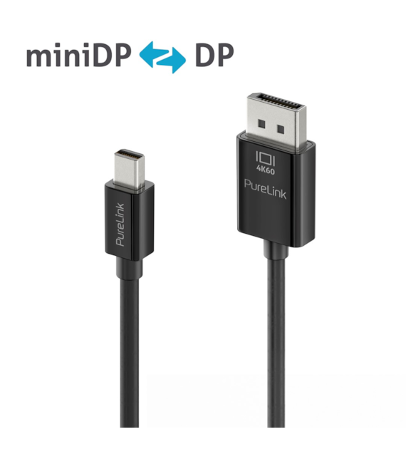 PureLink iSeries IS2121-015 dwukierunkowy kabel mini DisplayPort/DisplayPort 4K@60Hz 1,5m czarny