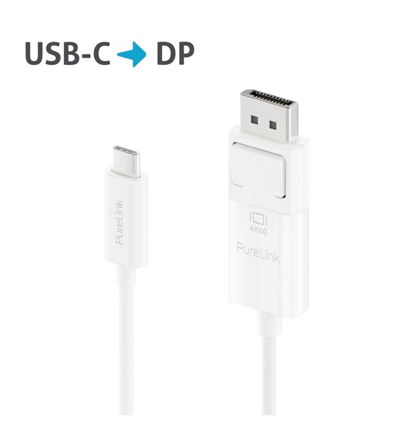 PureLink iSeries IS2220-015 kabel USB-C/DisplayPort 4K@60Hz 1,5m, biały