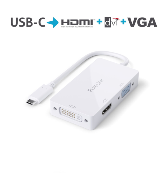 PureLink iSeries IS240 adapter 4K USB-C/HDMI VGA DVI biały