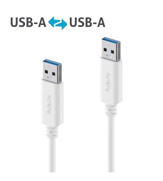 PureLink iSeries IS2410-005 kabel USB-A/USB-A 3.2(Gen 2x1) 10Gbps 0,5m biały