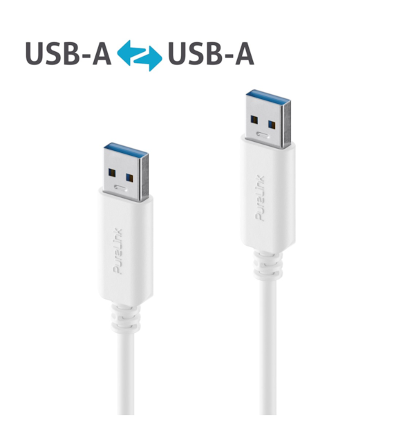 PureLink iSeries IS2410-005 kabel USB-A/USB-A 3.2(Gen 2x1) 10Gbps 0,5m biały