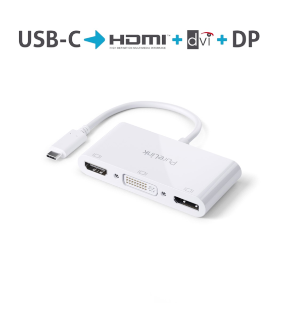 PureLink iSeries IS250 adapter 4K USB-C/HDMI/VGA/DVI biały