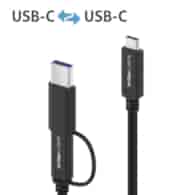 PureLink iSeries IS2513-010 kabel USB 3.2 Gen2x1 USB-C/USB-C z adapterem USB-A 10Gbps 100W 4k@60Hz 1,0m czarny