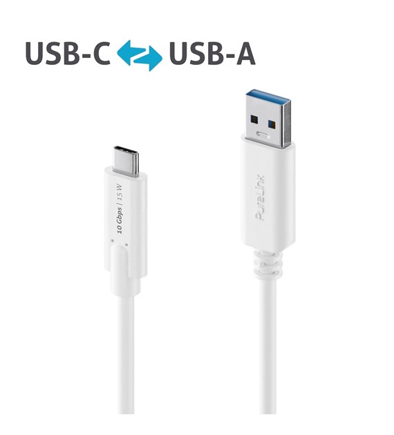 PureLink iSeries IS2610-010 kabel USB-C/USB-A 3.1(Gen 2) 10Gbps 1,0m biały