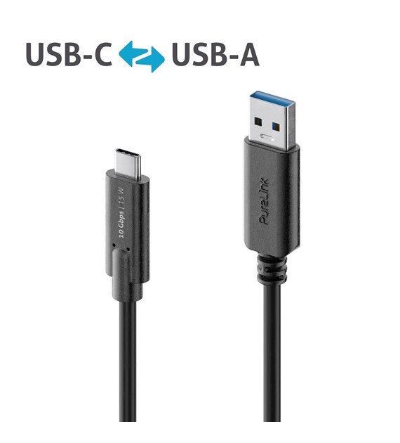 PureLink iSeries IS2611-005 kabel USB-C/USB-A 3.1(Gen 2) 10Gbps 0,5m czarny