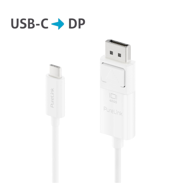 PureLink iSeries IS2220-015 kabel USB-C/DisplayPort 4K@60Hz 1,5m, biały
