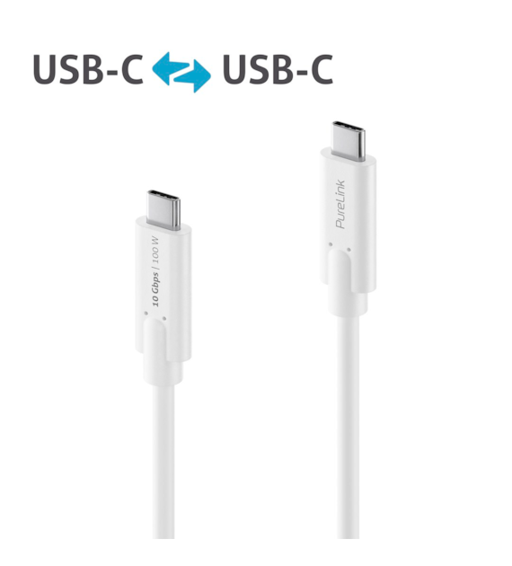 PureLink iSeries IS2510-010 kabel USB-C/USB-C 3.1(Gen 2) 10Gbps 1,0m biały