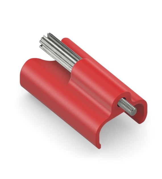 PureLink Purelnstall MicroX4 PI-TLS103 Tru-Lock zdejmowany zatrzask zabezpieczający ProAV do USB-C czerwony