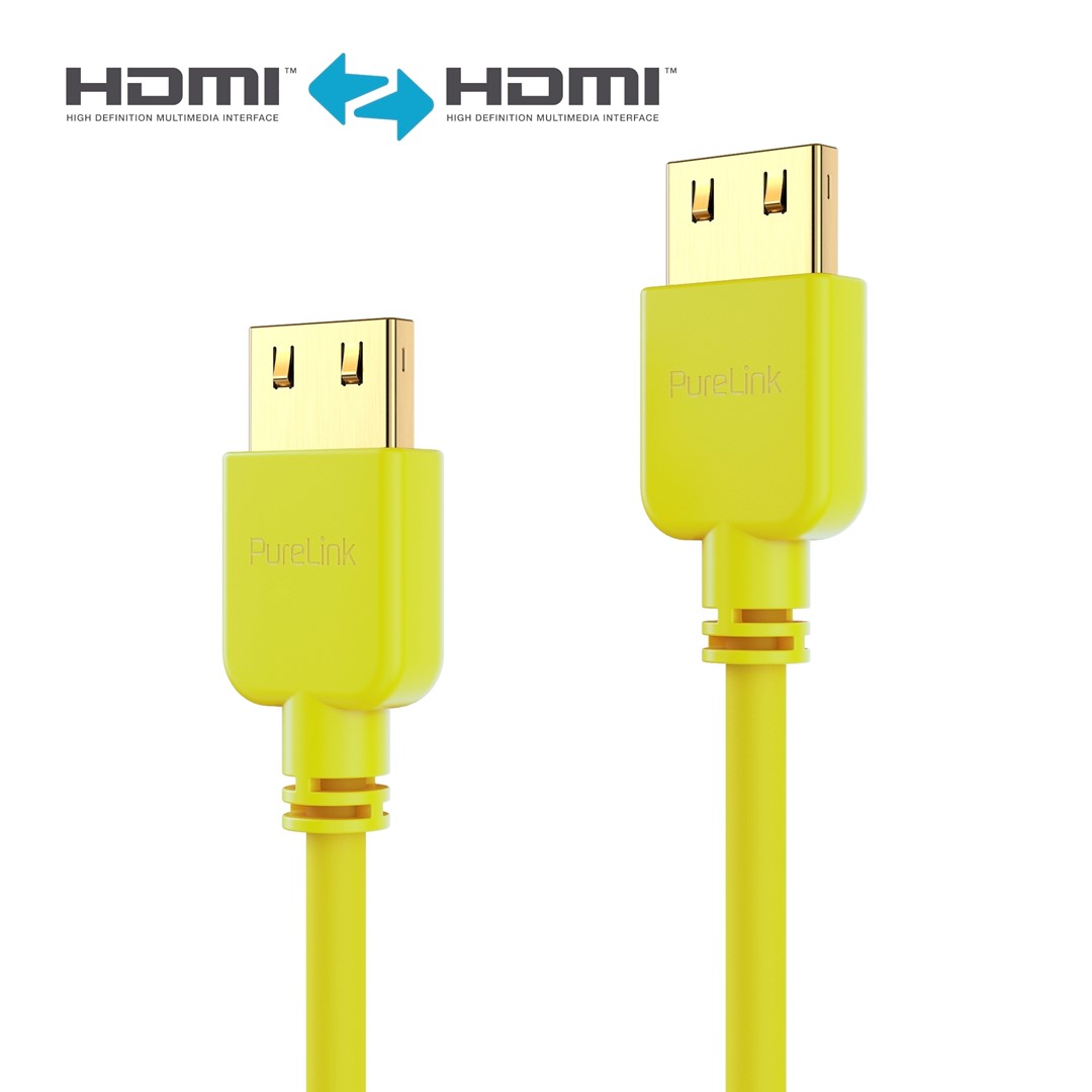 PureLink PureInstall PI0504-015 kabel HDMI z Ethernetem 4K/UHD 18Gbps 1,5m żółty