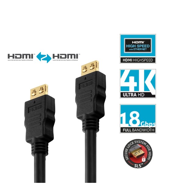 PureLink PureInstall PI1000-010 kabel HDMI 4K/UHD HDR 18Gbps 1,0m czarny