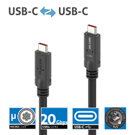 PureLink Purelnstall MicroX4 PI6500-010 mikro-koaksjalny kabel USB-C USB4 Gen2x2 20Gbps 240W E-marker DP-Alt mode 1,0m