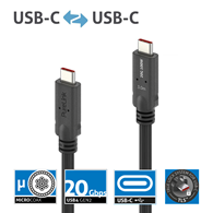 PureLink Purelnstall MicroX4 PI6500-030 mikro-koaksjalny kabel USB-C USB4 Gen2x2 20Gbps 100W E-marker DP-Alt mode 3,0m