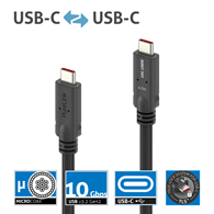 PureLink Purelnstall MicroX4 PI6500-040 mikro-koaksjalny kabel USB-C USB 3.2 Gen1x2 10Gbps 100W E-marker DP-Alt mode 4,0m