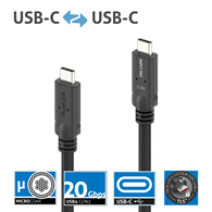 PureLink Purelnstall MicroX4 PI6600-015 mikro-koaksjalny kabel USB-C USB4 Gen2x2 20Gbps 240W E-marker 1,5m