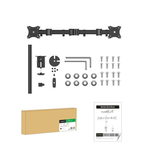 PureLink PureMounts PM-OFFICE-02 regulowany stojak do dwóch monitorów/telewizorów 13-27  mocowany do blatu