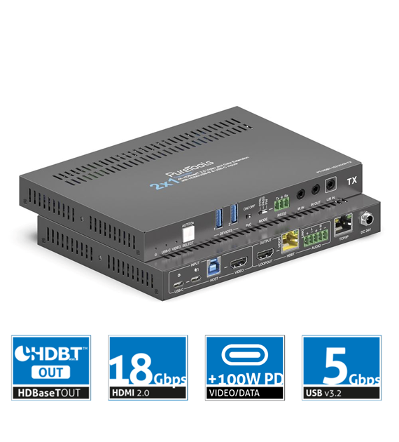 PureLink PureTools PT-HDBT-1021KVM-TX Nadajnik KVM 2x1 18Gbps HDBaset 3.0