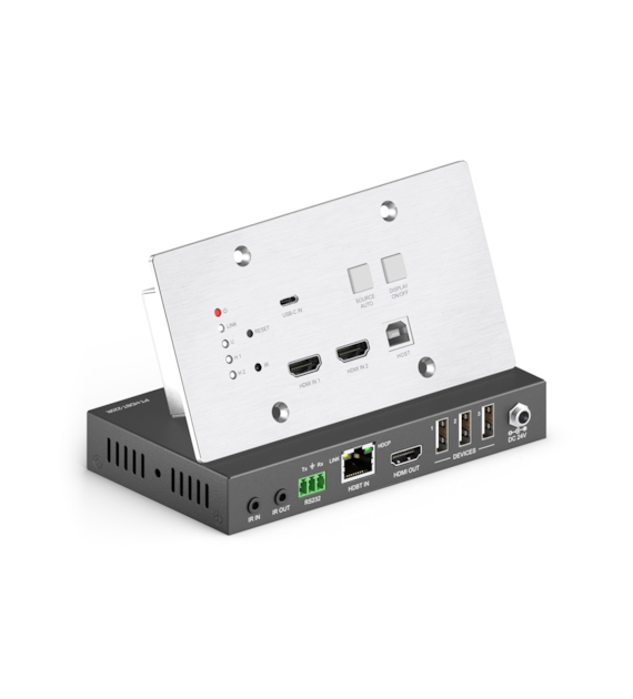 PureLink PureTools PT-HDBT-220WP wieloformatowy zestaw nadajnik/odbiornik 4K HDBaseT z przyłączem ściennym