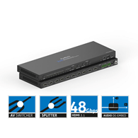 PureLink PureTools PT-SP-HD28-48G rozdzielacz 2x8 ze skalerem de-embedding audio HDMI 2.1 EDID 8K/HDR 48Gbps