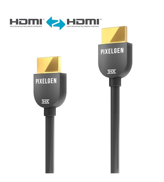Pixelgen PXL-CBH15 kabel HDMI z certyfikatem THX 4K 18 Gbps 1,5m szary