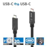 PureLink Purelnstall MicroX4 PI6500-015 mikro-koaksjalny kabel USB-C USB4 Gen2x2 20Gbps 240W E-marker DP-Alt mode 1,5m